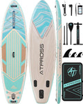 10'6''x33''Inflatable Stand Up Paddle Board, 400lbs Extra Wide Stand Up Paddleboard with Kayak Seat, Anti-Slip EVA Deck Premium SUP Accessories Kit, Non-Slip Stable Deck Boat for Yoga Fishing Surf