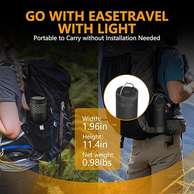 Telescopic Camping Light,10000mAh Rechargeable Camping Lantern,Collapsible LED Tent Light,IPX5 Waterproof, Magnetic & Portable