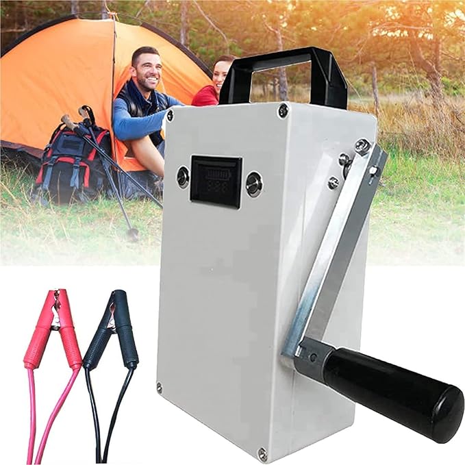150W Outdoor Emergency Generator, Portable Hand Crank Solar Generator, 110v /220v DC12V USB 5V Small Power Supply, for Camping, Sudden Power Outages