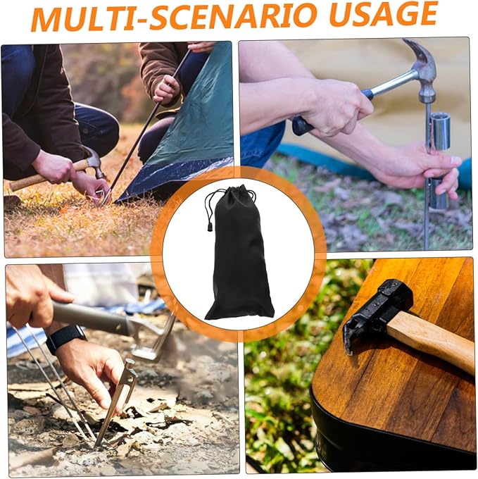 5pcs Practical Tent Peg Container Storage Bag for Outdoor Camping Durable Aluminum Alloy Pouch for Tent Stakes Lightweight Camping Accessory for Backpacking and Wilderness
