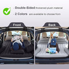 SUV Air Mattress, Double-Sided Thick Flocked Car Air Mattress with Built-in Pump & Pillow, Complete Sleeping Accessories for Auto Camping & Road Trips（Blue Black）