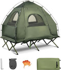 Safstar 5-in-1 Tent Cot, Camping Cot Tent with Air Mattress, Sleeping Bag, Camping Cot, Awning & Air Pillow, Carrying Bag, Off The Ground Tent, Elevated Tent Cot for Camping Hiking Picnic Travel