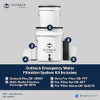 Outback Water Emergency Drinking Water Filter System - Gravity Fed Bucket Potable Water Filtration for Survival, Off-Grid, Disaster Preparedness, Travel, Camping, Bug Out Kit, Up to 24 Gallons a Day