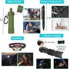 Survival Gear Professional Kit and Large Camping Backpack,First Aid Kit for Adventure Outdoor Hiking Accessories
