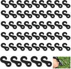 50 Pcs Bungee Cord Hook 4cm Camping Tent Hooks for Tents Canopies Elastic Cord End Buckles Hanging Lights DIY Accessories for Outdoor Use, Small Plastic Hooks for Stable Tent Setup