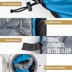 VENTURE 4TH Backpacking Sleeping Bag – XXL, Double and Single Sizes - Lightweight Warm & Cold Weather Sleeping Bags for Adults, Kids & Couples – Ideal for Hiking, Camping & Outdoor Adventures