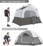 HIKERGARDEN 6-8 Person Camping Tent - Portable Family Cabin Tent for Camp, Windproof Fabric Camp Tent Outdoor for Hiking, Backpacking, Traveling
