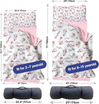Personalized Toddler Nap Mat for Preschool, Custom Name Kids Sleeping Bag for Daycare, Kindergarten Roll Up Sleeping Mat with Removable Pillow and Soft Blanket, Fun Themes for Boys & Girls