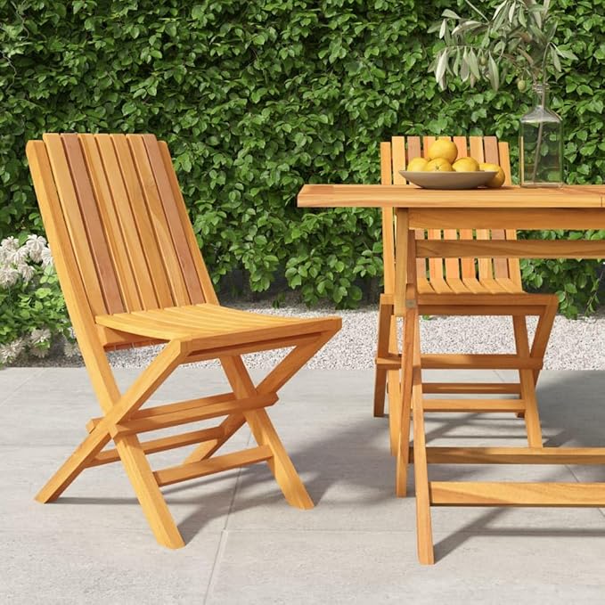 Folding Patio Chairs 2 pcs,Outdoor Chairs,Club Chairs,Decorative Chair,Camping Chair,Camping Chair,Reception Chair,Bistro Chair,for Patio,Balcony,Party,18.5"x18.5"x35" Solid Wood Teak