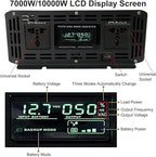 3500W 4500W 7000W Car Inverter DC 12V to AC 240V Pure Sine Wave Power Inverter with LCD Display, for Motorhomes Truck Boat Camping~/