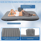 Inflatable Car Air Mattress Back Seat Bed with Air Pump,53 "x 32.6" Portable Thickened Car Travel Camping Sleeping Air Mattress Blow Up Bed for Car Universal SUV