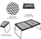 REDCAMP Folding Heavy Duty Campfire Grill Steel Grate, Portable Camp Fire Cooking Racks for Outdoor Open Flame Cooking Large 23.6 * 15.7 * 9.6"
