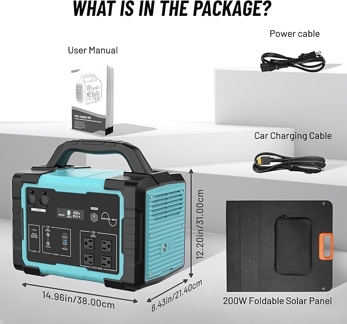 Solar Generator 1800W IB-1800 Portable Power Station with 200W Solar Panel Included, 1024Wh LiFePO4 Battery with 120V AC Outlet for RV Camping Outdoor Home Emergency Backup, Fast Charging