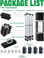 10x20 Pop Up Canopy with 6 Removable Sidewalls, Easy Set-up 2 Central Lock Outdoor Party Tent with Top Vent, Commercial Tent, Stakes x8, Ropes x4, Sandbags x4, Hand Bag x1(Black, 10 * 20)