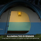 Outsunny 5-6 Man Camping Tent, 3000mm Waterproof Family Tent with Porch and Sewn in Groundsheet, Portable with Bag, for Fishing Hiking Festival
