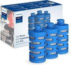 Philips Water GoZero Fitness Filters, Replacement Filter Cartridge, Activated Carbon Fiber Filter, for GoZero Active Bottle, (3 Counts), AWP287/37