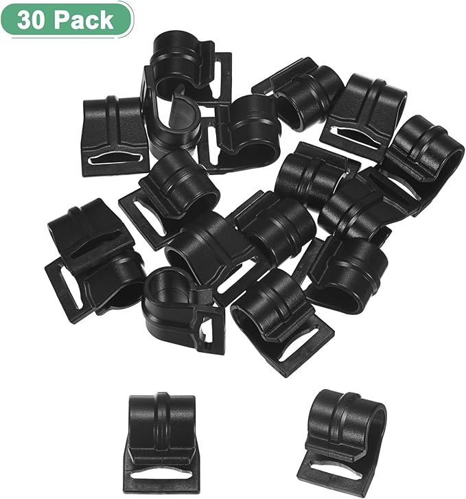 0.51IN Tent Pole Clips [30PCS] - C-Shaped Clamp Use for Camping & Awning Tent & Canopies Poles - [POM Plastic] Tent Pole Attachment Clips Webbing Strap Clamp