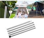KOMCLUB Adjustable Tent Poles Telescoping Tarp Poles Camping Stainless Steel Lightweight Tarp Poles for Sun Sails Canopy Awning Shelter Bac