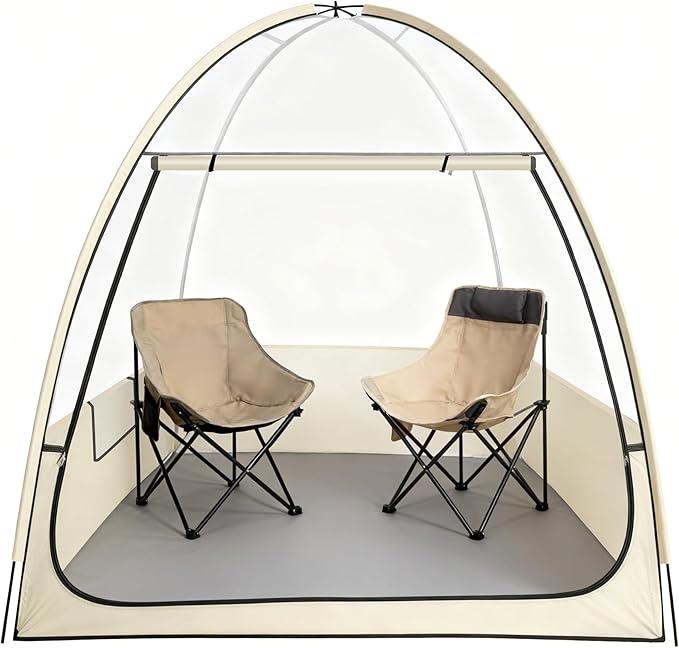 Sports Tent with 4-Side Clear PVC, 1-3 Persons All Weather Bubble, Instant Sun Rain, No Condensation, Spacious Interior, Ultra Visibility, for Sports Events Camping Fishing Cheering