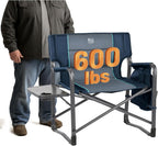 Timber Ridge XXL Directors Chair, 600lbs Capacity Heavy Duty Folding Camping Chair with Side Table & Insulated Pocket, Oversized Portable Chair with Carry Strap