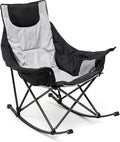 SUNNYFEEL Oversized Rocking Camping Chair, Fully Padded Patio Chair with Side Pocket, High Back Portable Lawn Recliner with Headrest, Outdoor Camp Rocker Chairs for Adults Heavy Duty 500 LBS Carry Bag