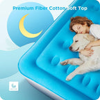 Ciays Air Mattress with Built-in Pump, Blow Up Mattress with Carrying Bag for Home and Camping, Flocked Top Inflatable Air Bed for Guests, Family