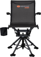 NEXCAM Field Chair for Hunting, Fishing, and Camping - Portable Hunting Chair with 360 Swivel - Tiltable and Rockable Fishing Chair with Adjustable Height