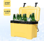 YELLOW JACKET 27 Quart Ice Cooler, Portable Ice Chest Hard Cooler Box with Retention Insulation and Heavy Duty Handle for Camping, Picnic, Beach, Drink, Beverage, Fishing