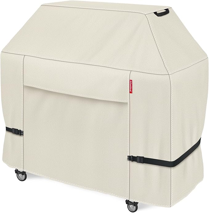 Porch Shield 72W x 24D x 48H inch Premium Gas Grill Cover Up to 68 inch, Waterproof and Fade Resistant 600D BBQ Covers for Weber, Brinkmann, Char-Broil and More, Light Tan