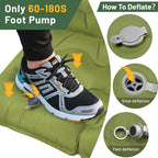 Sleeping Pad for Camping, 6" Extra Thick Double Sleeping Pad with Pillows & Built-in Foot Pump, Ultralight Camping Sleeping Mats Compact for Travel Tent Hiking Backpacking Car Camp Gear