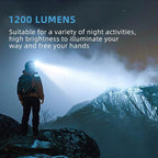 Headlamp Rechargeable 2600mAh Hard Hat Light,1000LM Forehead LED Flashlight Lightweight, Heavy-Duty, IPX4 Waterproof for Camping, Running, Work, Hiking, Fishing(2pcs)
