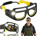 LED Glasses Rechargeable Headlight Glasses with Motion Sensor and Touch Control, Adjustable EDC Headlamp Flashlight Glasses with Lights, 5 Modes USB C Light up Hands-Free Glasses for Camping Emergency