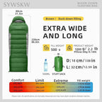 Ultralight Down Sleeping Bag with Pillow, 15F 32F 45F Sleeping Bag for Women,Men,Youth Backpacking,Hiking and Camping Outdoor with YKK Two-Way Zipper 680 FP Down