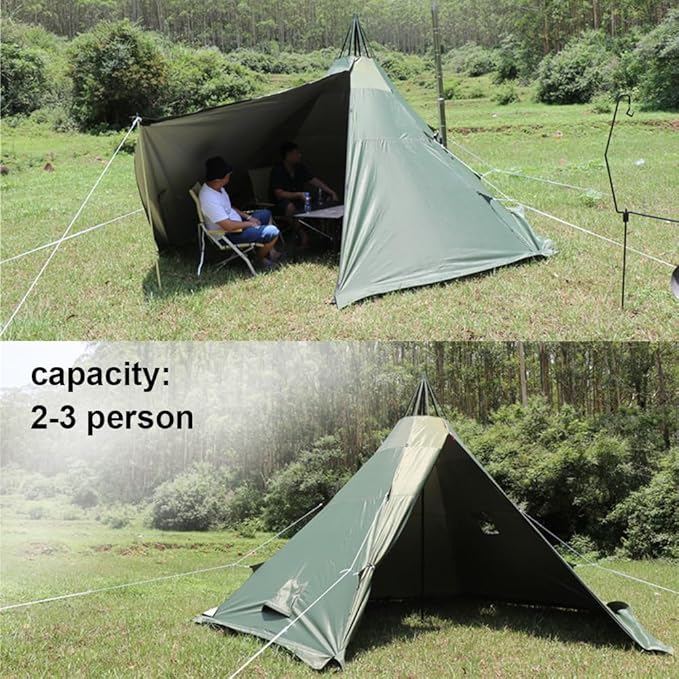 WINTENT 4 Season Waterproof Teepee Tent Yurt with Stove Jack for Adult Camping Hiking, Height 7.8FT/240CM