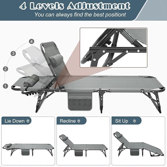 Slsy Folding Bed with Mattress, Cot Size Foldable Guest Beds, Hideaway Cot for Adults, Portable Fold up Bed with Adjustable Positions for Home, Office, Indoor, Outdoor