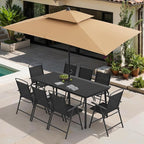 Crestlive Products Patio Folding Chairs Set of 4, Foldable Outdoor Chairs with Durable Rust-Resistant Frame and Breathable Textilene Material for Outside, Black