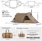 OneTigris Raven NEST Hot Tent with Stove Jack, Spacious Waterproof 2 Person Tunnel Tent for Camping, Hiking, Backpacking, Bushcraft