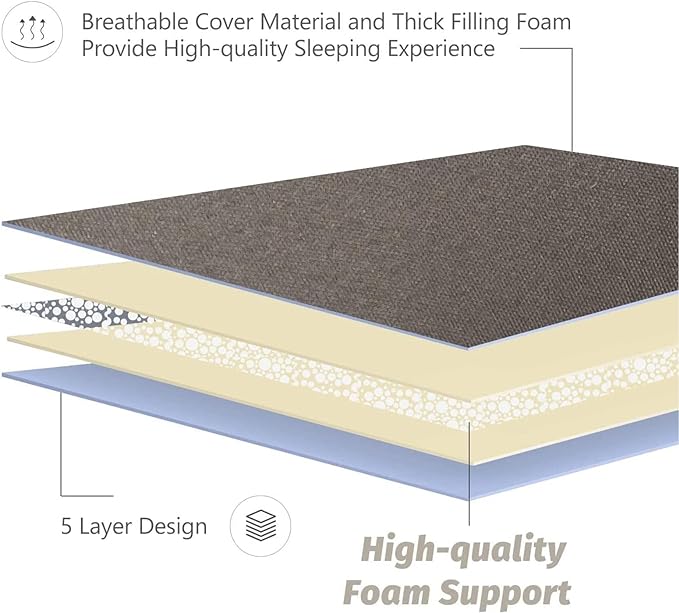 MAXYOYO Japanese Floor Mattress Futon Mattress, 4" Thicken Tatami Mat Sleeping Pad Foldable Roll Up Mat Boys Girls Dormitory Pad Kids Floor Lounger Pillow Bed, Charcoal Grey, Queen Size