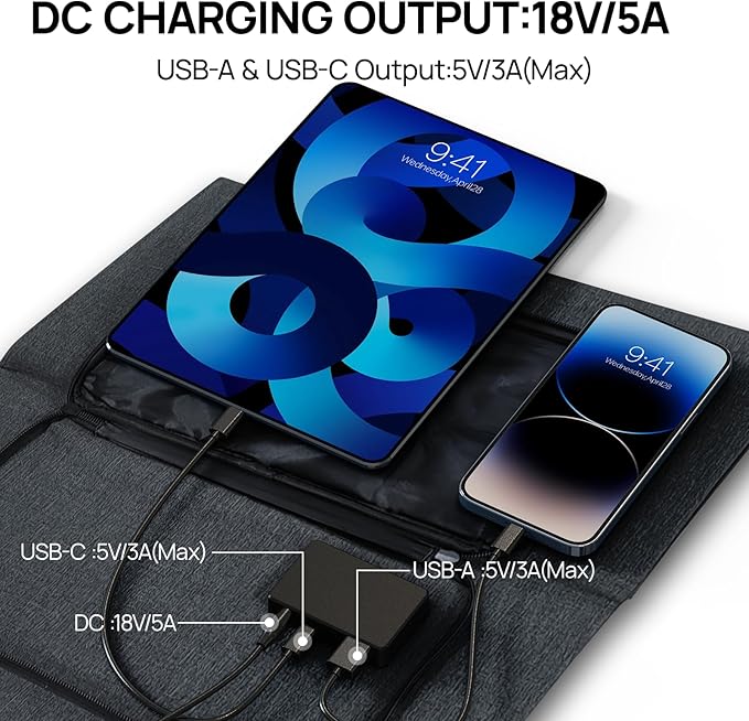 DaranEner Portable Power Station 60,000mAh, 192Wh LiFePO4 Battery Backup w/2 300W AC Outlets, Power Bank for Hurricane Emergency/Home/Outdoor Camping/RVs Use with 100W Foldable Solar Panel