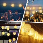 Vigdur Solar Lantern String Lights - Outdoor Paper Lantern Lights Waterproof, Outdoor Patio Light for Garden Party Camping Yard Decor, (6.6FT)
