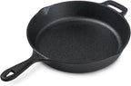 Commercial CHEF 10.25-Inch Cast Iron Skillet, Pre-Seasoned Cast Iron, Integrated Hanging Hole in Handle, Works on All Cooktops Including Induction, Outdoor Skillet for Campfires or Grills, CHFS1025