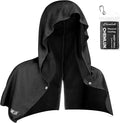 Cooling Hoodie Towel: Cooling Towels for Neck and Face Sun Protection Instant Cool for Hot Weather Hiking Camping Running Golf Gardening Fishing Music Festivals Theme Parks Beach - Black