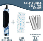 Golf Cooler Bag Plus Ice Pack Soft Sided Insulated Cooler Bag- Holds 6 Pack of Cans or 2 Wine Bottles - Grey Camo Golf Beer Sleeve Black Fits Discreetly in Golf Bags