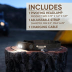 Energizer Jeep HM-2000 Headlamp Rechargeable, Hybrid Power Source Head Lamp, IPX4 Water-Resistant, Bright Rechargeable Headlamp, USB-C Cable Included