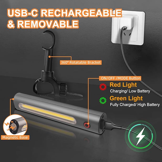 Barbecue Grill Light Designed for Blackstone & Weber Grill, Blackstone Griddle Accessories, Rechargeable LED Light for Outdoor, Grilling Accessories, Smoker BBQ Grilling Gift for Men Dad Him