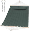 SUNCREAT Hammocks Replacement Hammock for Stand, 475 lbs Capacity, Two Person Backyard Hammock for Outside, Green Gray