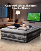 OhGeni 20" Queen Air Mattress (1-Pack) with Built in Pump, Inflatable Blow Up Bed, Upgraded Air Column Support for Enhanced Stability, Raised Height for Easy Entry & Exit, 650 lbs Capacity