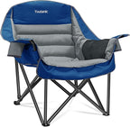 Oversized Camping Chair, Portable Folding Camping Chairs with Side Pocket, Cup Holder and Carry Bag, Heavy Duty Outdoor Camping Chairs for Adults, Fishing, Sports, Trip, up to 400lbs, Style 6