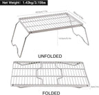 REDCAMP 17" Large Folding Campfire Grill 304 Stainless Steel Grate, Heavy Duty Portable Camping Grill with Carrying Bag for Outdoor Cooking Backpacking Hiking Picnics BBQ