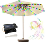 ZNYCYE Solar Umbrella Lights, 8 Strands Patio Umbrella Lights Outdoor with 8 Modes 3V Solar Panel Clip 112 Led Outdoor Waterproof for Beach Deck Garden Camping Tents Party Decoration(Multicolor)